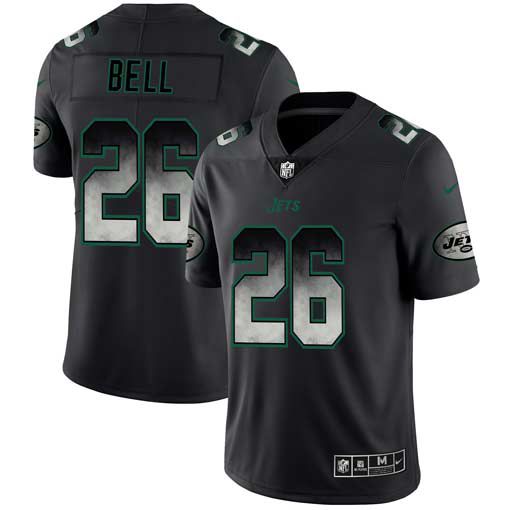 Men New York Jets #26 Bell Nike Teams Black Smoke Fashion Limited NFL Jerseys->oakland raiders->NFL Jersey